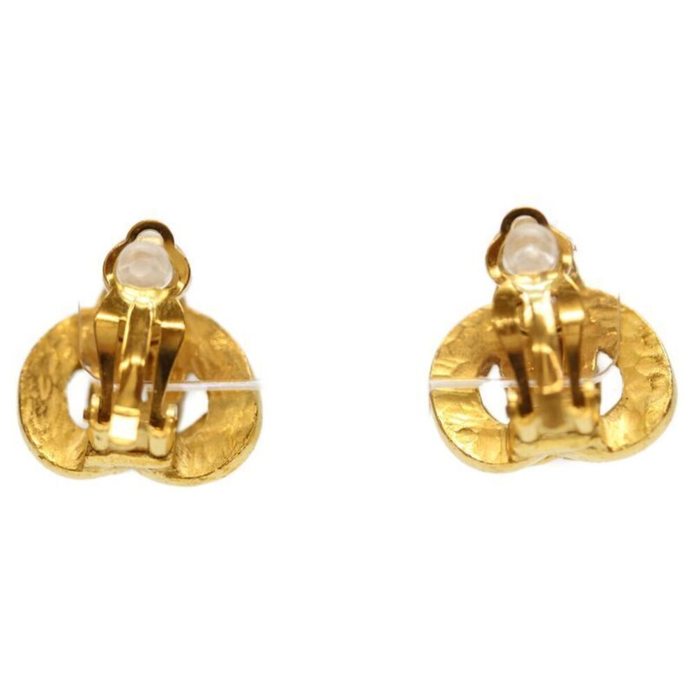 Chanel 97p Gp Heart Shape Coco Mark Earrings - image 3